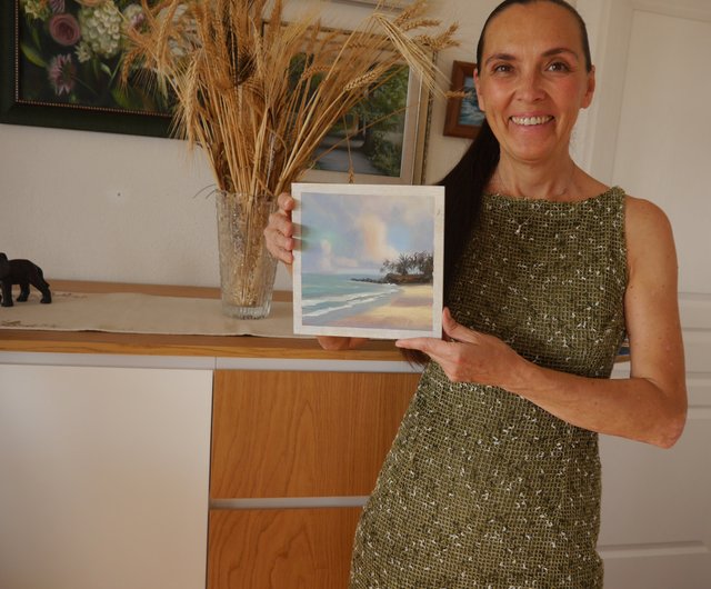 ハワイの海景画 ハワイのオリジナルウォールアート パステル ハワイの海景画 ハワイのオリジナルウォールアート パステル