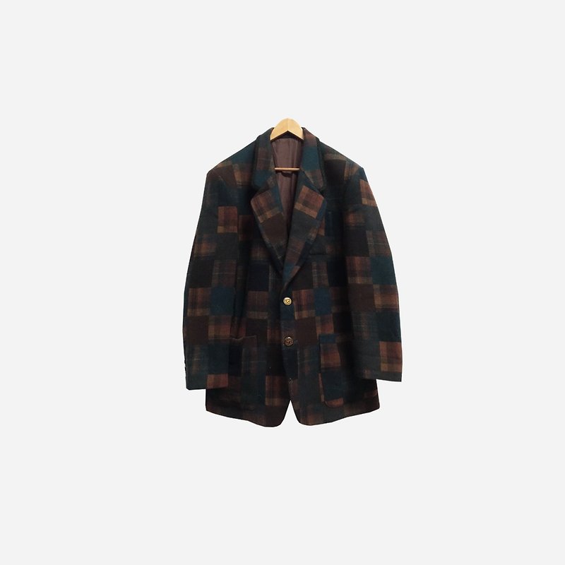Dislocation vintage / Plaid coat no.350 vintage - Women's Blazers & Trench Coats - Polyester Brown