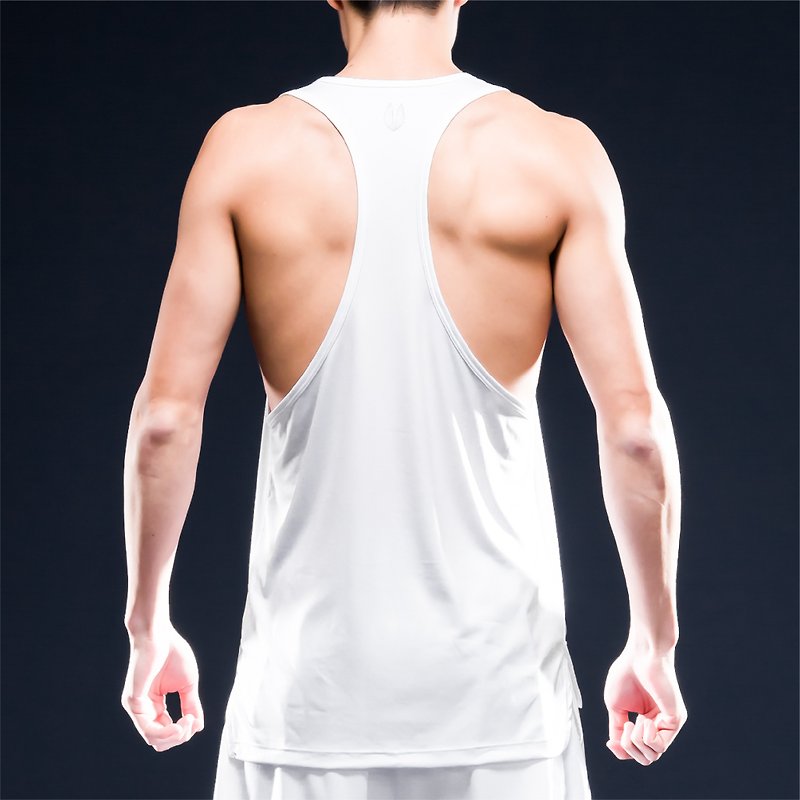 Force AquaTouch InstaDRY Water Touch Instant Men's Slim Fit Sports Tank Top - White - Men's Sportswear Tops - Polyester 