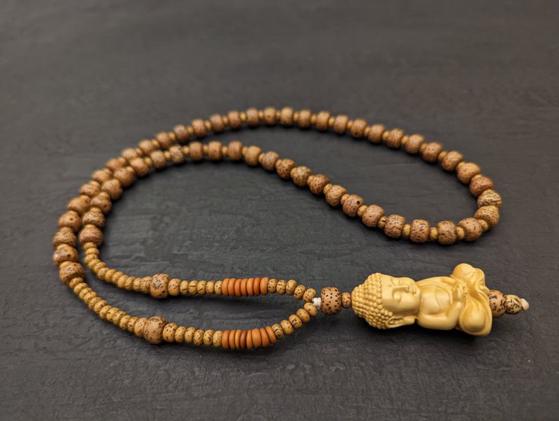 Wood Necklaces Orange - intage Tibetan Bodhi Lotus Seed And Little Buddha Pendant Tibetan Necklace