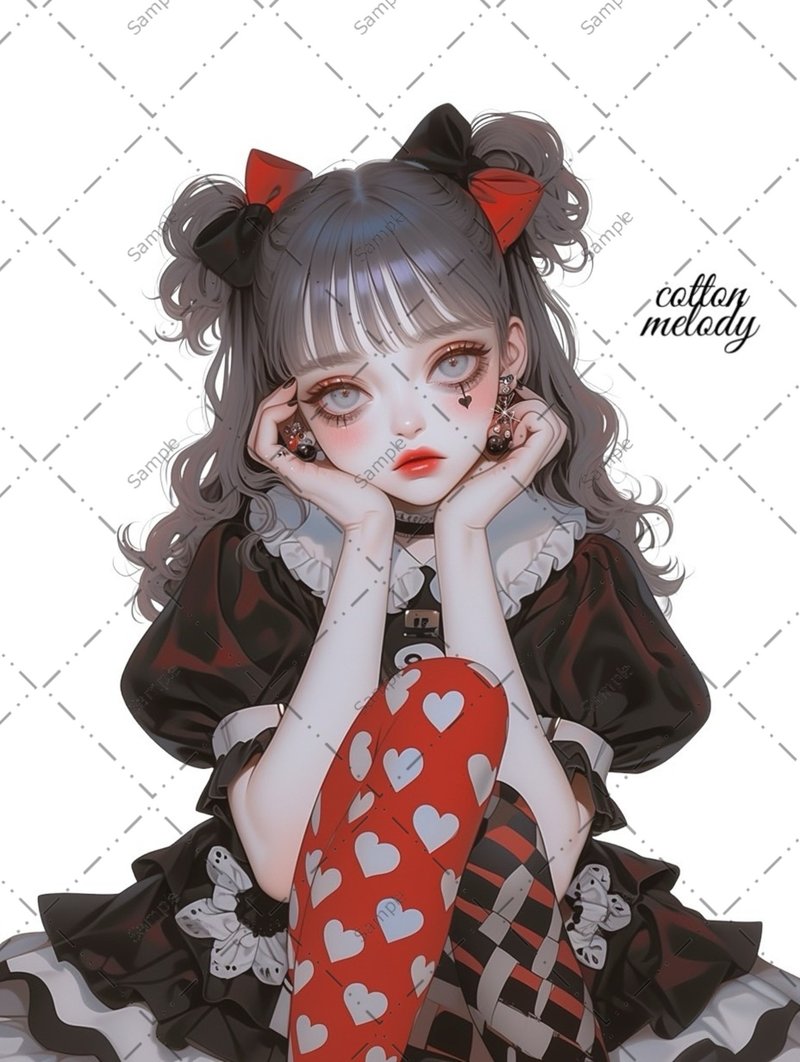 original sticker no.1252 人物ステッカー オリジナルステッカー 人物ステッカー 女の子ステッカー オリジナル人物ステッカー - 貼紙 - 紙 