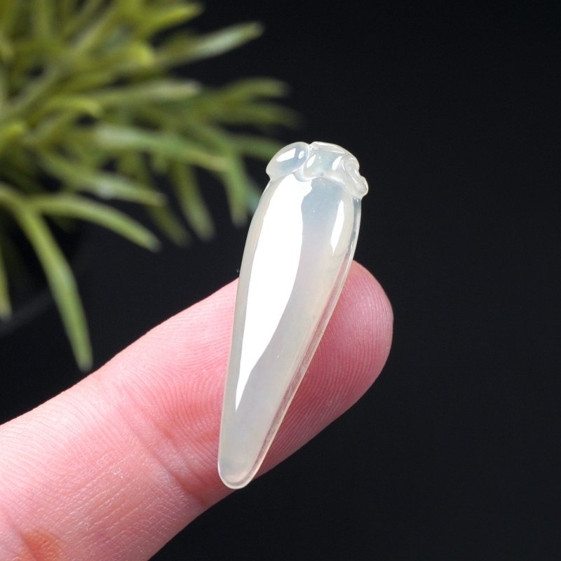 【福瓜】アイスジェダイト ひょうたんネックレス | ルース（裸石） | 天然ミャンマー産ジェダイト（ひすい）A貨 | ギフト - チャーム - 宝石 イエロー