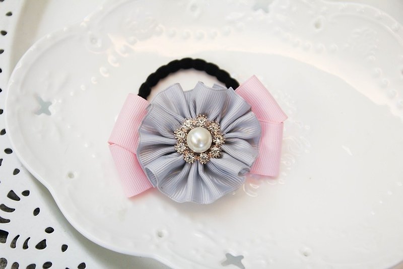 Sweet House classic powder with powder gray - Hair Accessories - Cotton & Hemp Pink