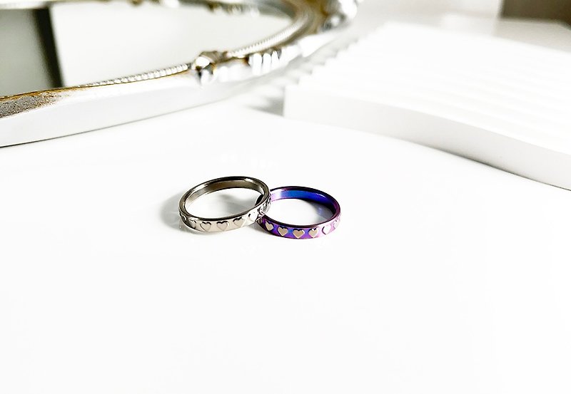 Titanvek titanium alloy ring 3MM love shape - General Rings - Other Metals Multicolor