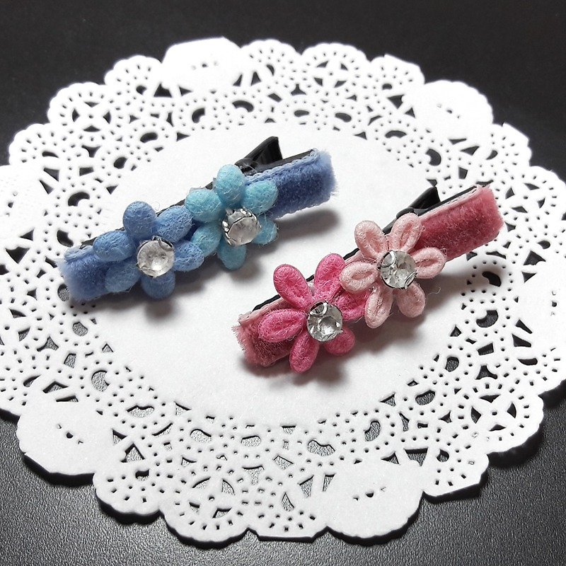 【POPO ABBY】HAIR ACCESSORIES SET PINK&BLUE HANDMADE - Hair Accessories - Other Materials Pink