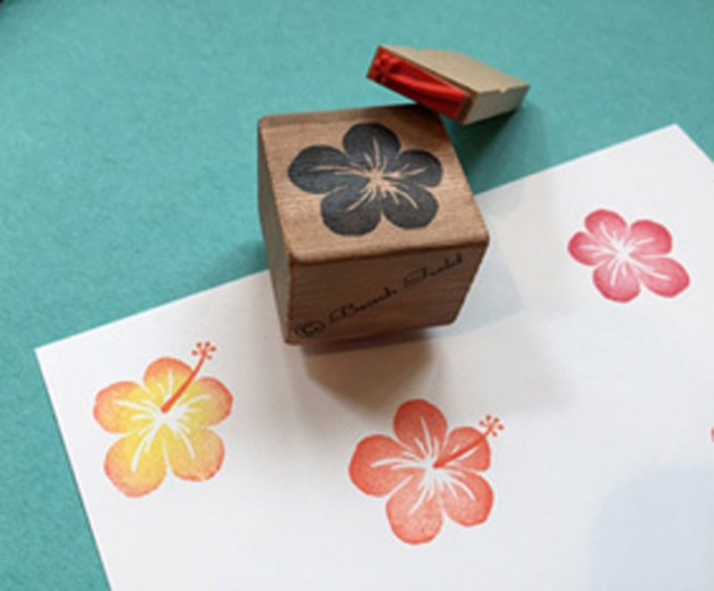 Hibiscus multicolor stamp set - ตราปั๊ม/สแตมป์/หมึก - ยาง สีนำ้ตาล