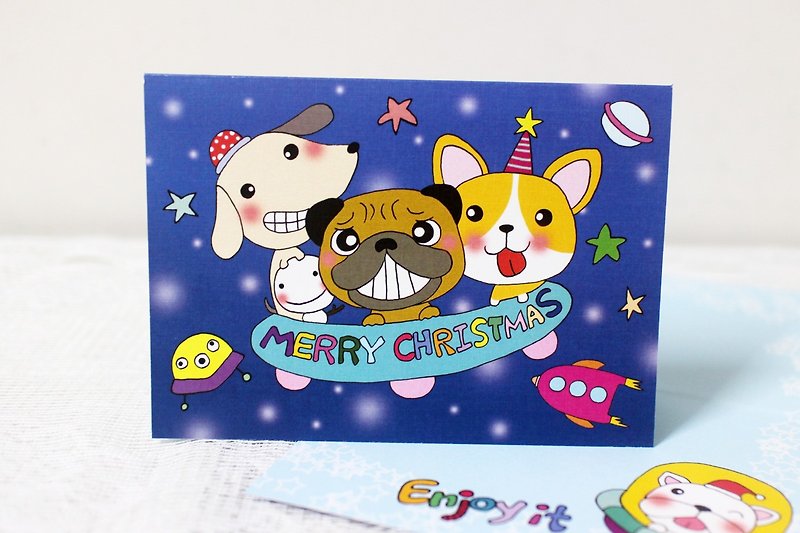 Big Illustrator Card_Christmas Card (Cosmic Dog) - การ์ด/โปสการ์ด - กระดาษ 