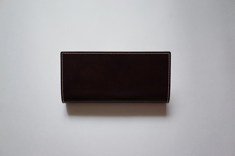 ロング財布/財布 - 英語ブライドルレザー - ブルゴーニュ深いバーガンディ古典的な長いクリップ - 英語ブライドルレザー - 財布 - 革 レッド