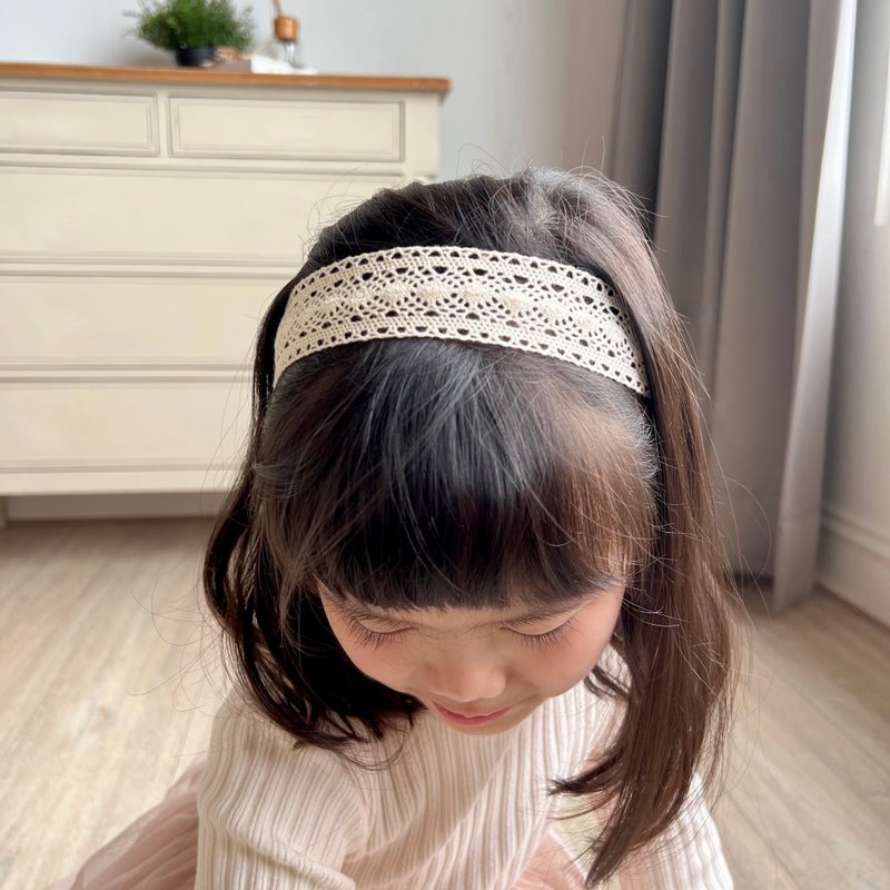 【ヘアバンド3点セット】エレガントプリンセス レトロレース ヘアバンド お宮参りギフトボックス 全3種 新生児 - 帽子・ヘアバンド - コットン・麻 ホワイト