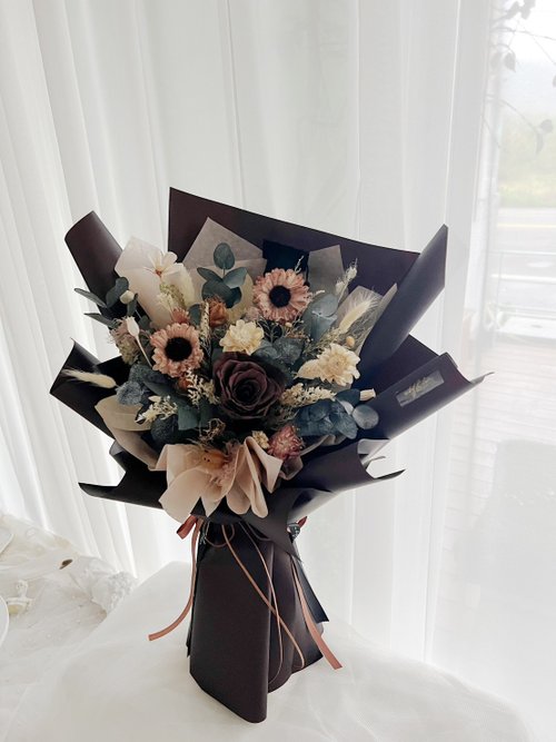 流浪蝴蝶 wbfxhm 不凋花 乾燥花 婚禮捧花 wbfxhm / 美拉德花束 煙燻巧克力乾燥花束 最美畢業花束