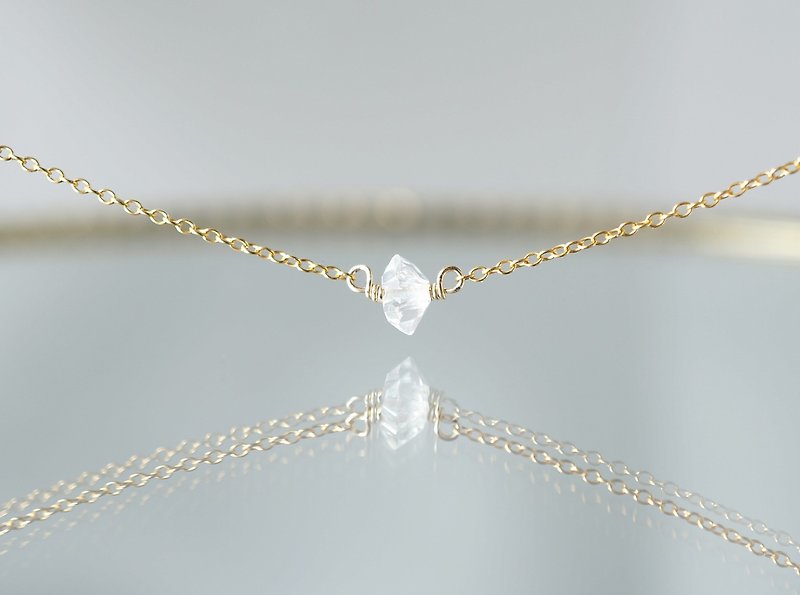 【14KGF】Necklace-Gemstone,Dream Crystal, NY Herkimerdiamond- - ネックレス - 宝石 ゴールド