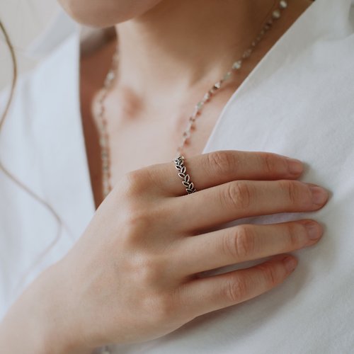 ELPIS silver 心情銀飾 落葉的勇氣-純銀戒指