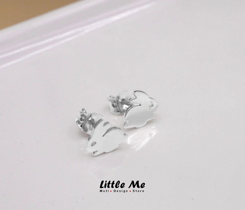 Other Metals Earrings & Clip-ons Silver - Handmade Mini Bunny Earring - Silver plated , gold plated on brass