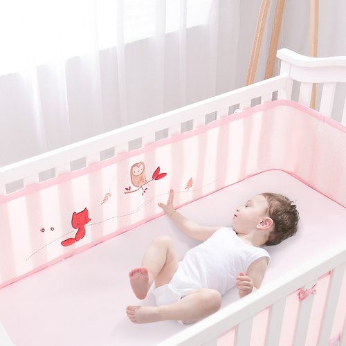 KIDDA 夏季透氣嬰兒床床圍3D透氣易清洗床上用品套件四色可選