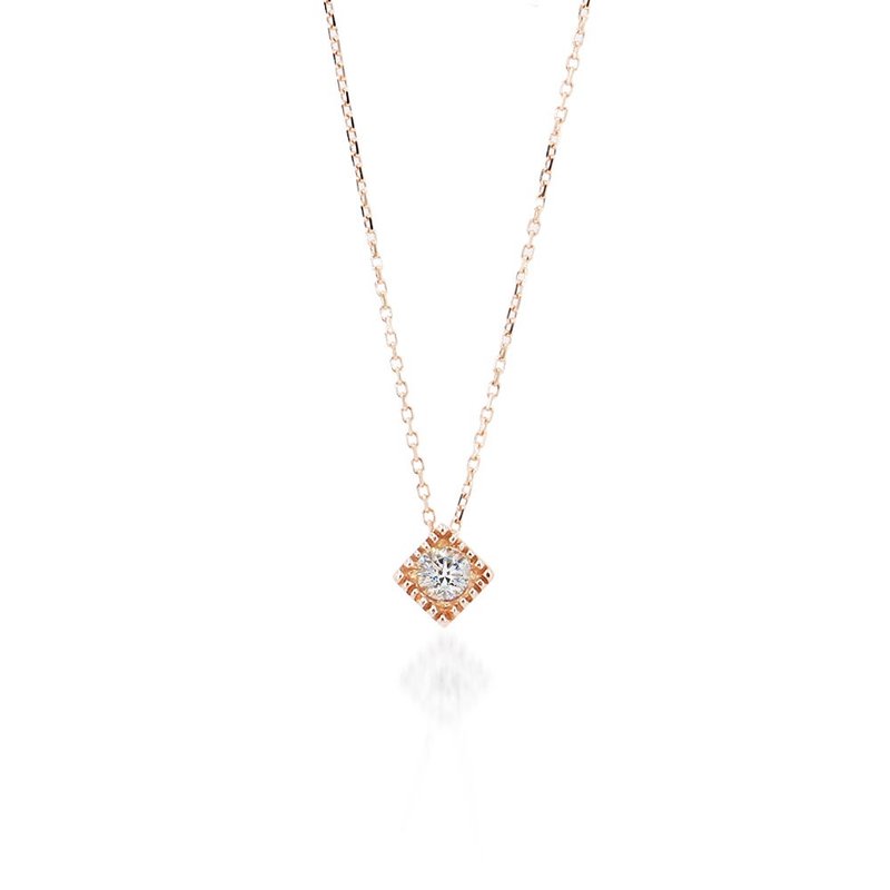 Visel Classic Square Diamond Necklace - สร้อยคอ - เครื่องประดับ สีทอง