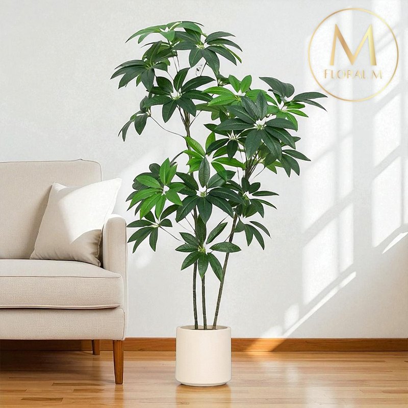 財源滾滾四季發財樹1.7尺室內大型仿真植栽(贈送花盆) - 擺飾/家飾品 - 塑膠 綠色