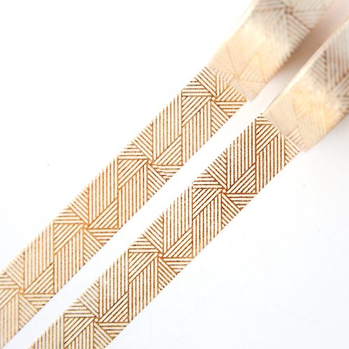 Willwa Gold Linjar Spiral Washi Tape 15mm x 10m - Beautiful Geometric Gold Foil Pattern