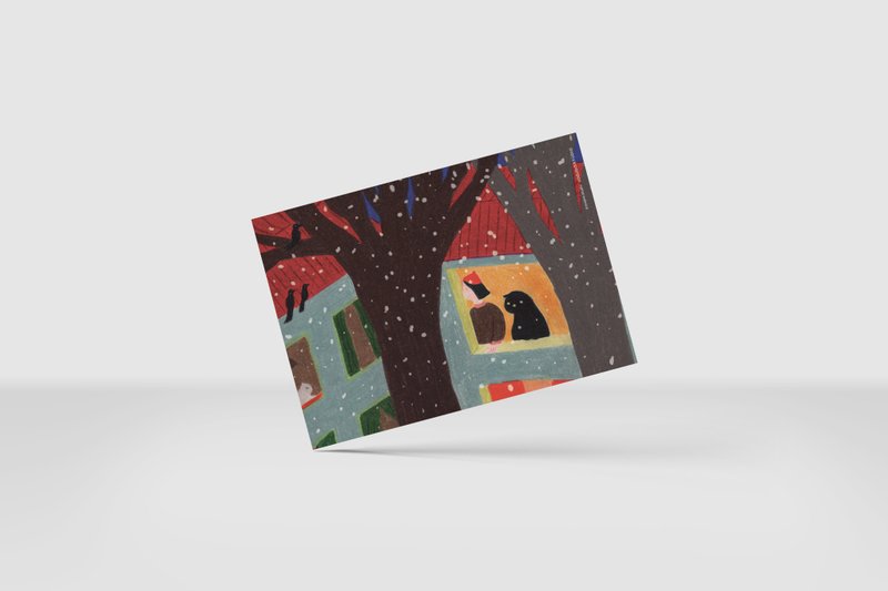 Snowy Neighbor card (A5/A6) - การ์ด/โปสการ์ด - กระดาษ สีกากี