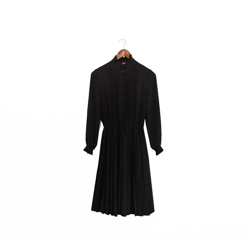 │Slowly│ Shen black - Nippon vintage dress │ Nippon .vintage retro theatrical fresh sweet and cute..... - ชุดเดรส - กระดาษ สีดำ