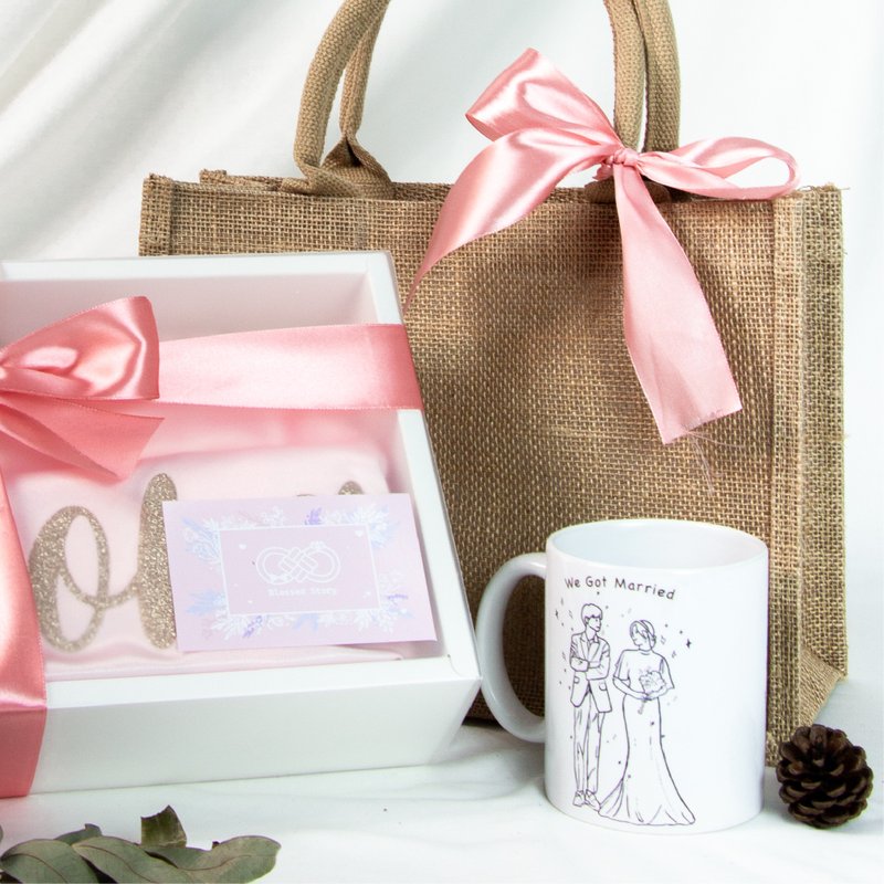 [Customized wedding dressing gown gift box] Warm your heart gift box - dressing gown + mug - Loungewear & Sleepwear - Porcelain Multicolor