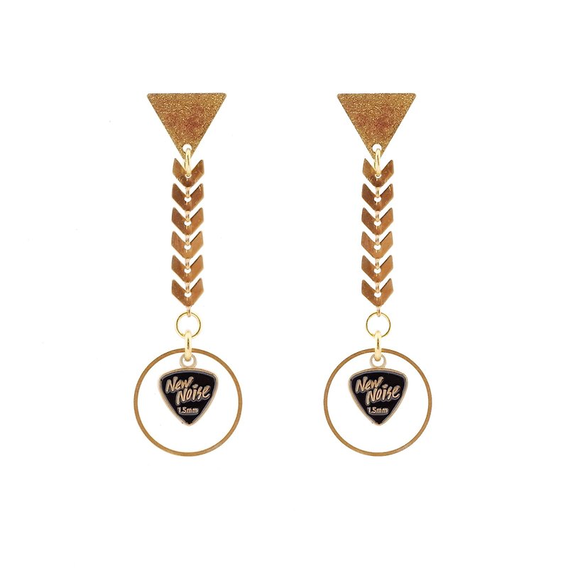 NEW NOISE 音樂飾品實驗所-桂冠葉耳環Laurel crown earrings - 耳環/耳夾 - 其他金屬 金色