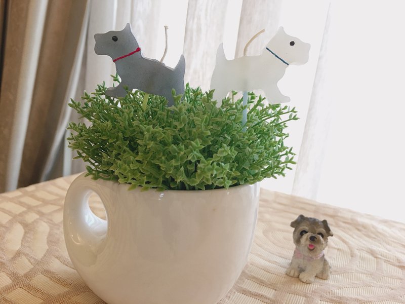 Pinkoi獨家【雪納瑞】狗狗造型 生日蠟燭 霧透色 - 香氛蠟燭/燭台 - 蠟 