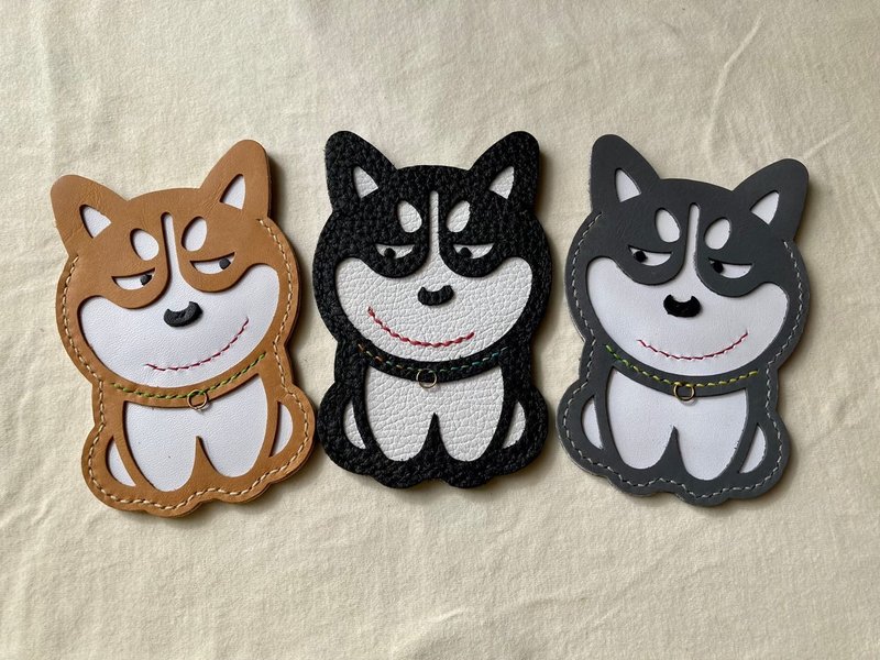 Cat paw leather hand-stitched ID holder - a must-have for cat lover - ID & Badge Holders - Genuine Leather Multicolor