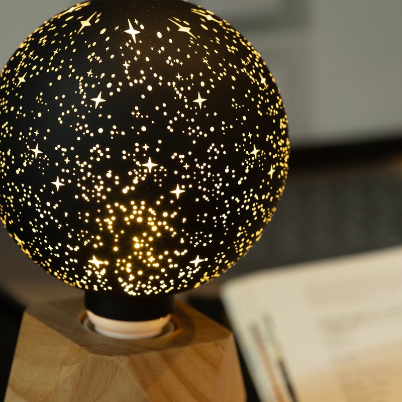 [Christmas Selection] Mirage Starry Night Phantom Lamp | Wooden Lamp Holder | Hi-light LED - โคมไฟ - แก้ว สีดำ