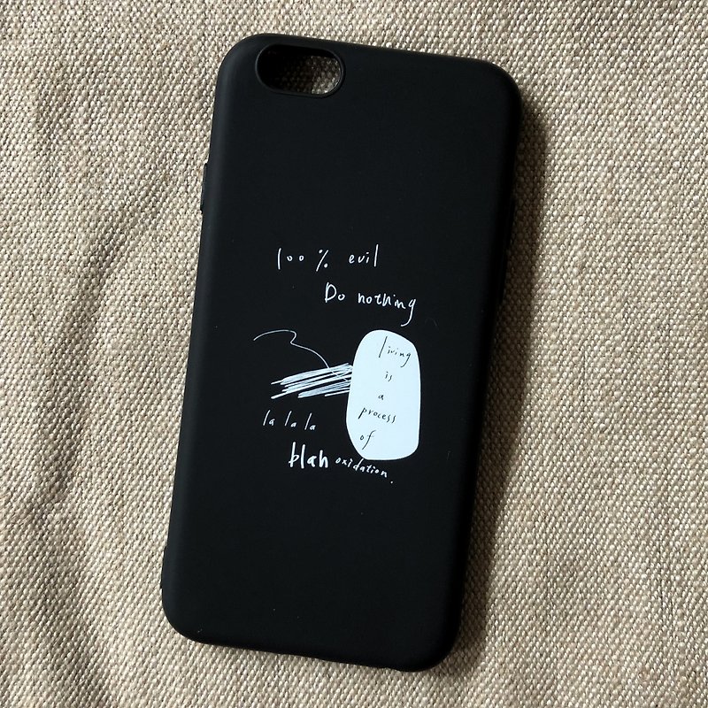 100% evil/soft shell/text mobile shell - Phone Cases - Plastic Black