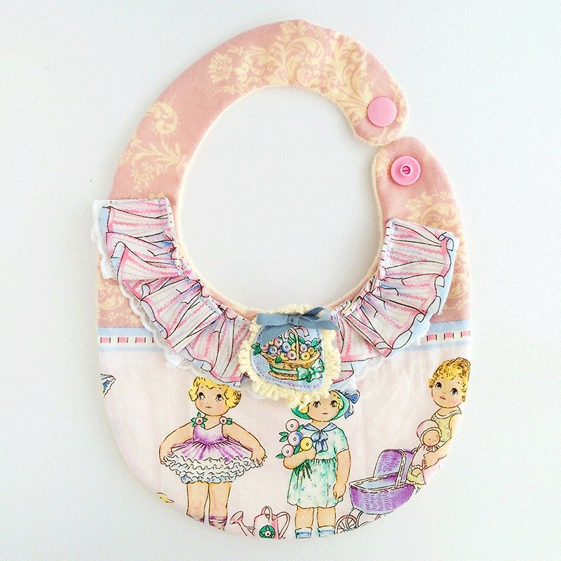 Fairy lace collar wave Wendy baby bibs / Wish production - ผ้ากันเปื้อน - วัสดุอื่นๆ สึชมพู