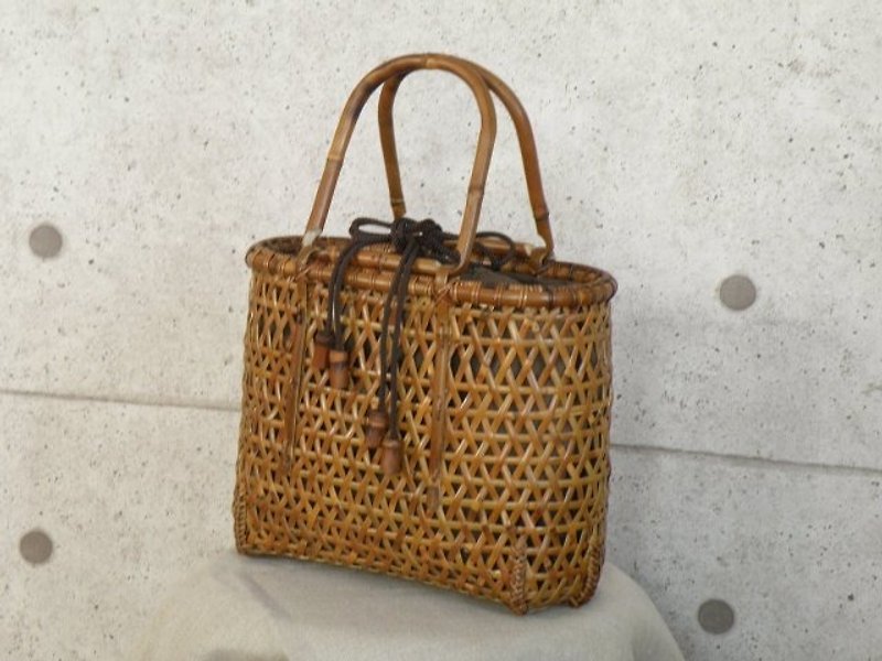 Smoking bag bamboo basket bag Openwork - Handbags & Totes - Bamboo Brown