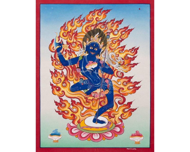 Divine Dorje Phamo Thangka Painting: Elevate Your Spiritual Decor - Wall Décor - Other Materials Multicolor