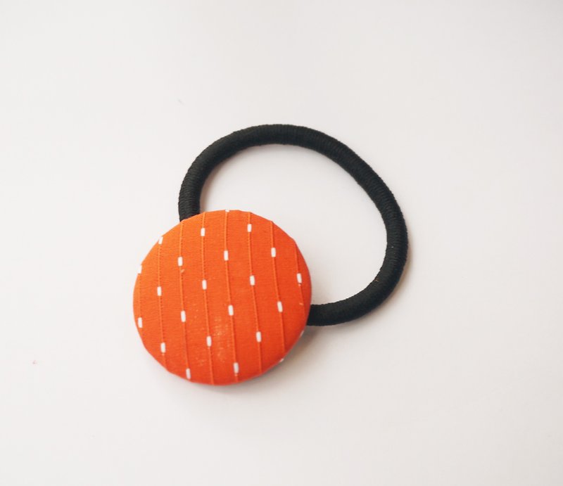 Sienna bag button elastic black hair ring black bracelet - Hair Accessories - Cotton & Hemp Orange