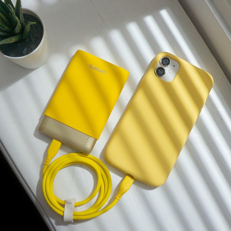 omars炫彩系行動電源+矽膠快速輸充電線Type C to Lightning (黃) - 行動電源/充電線 - 塑膠 黃色