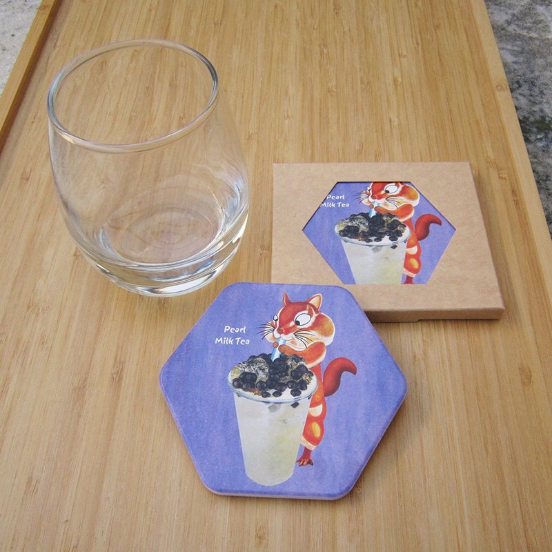 I Love Taiwan — coaster - Coasters - Pottery Orange