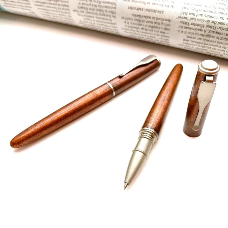 Bronze replaced with new color shield ball pen German Schmidt 888F with pen box and refill Tiger Crane - ไส้ปากกาโรลเลอร์บอล - โลหะ 