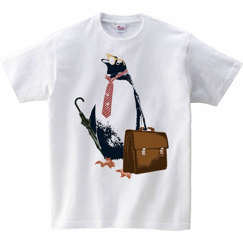 キッズTシャツ / business penguin - 男/女童裝 - 棉．麻 白色