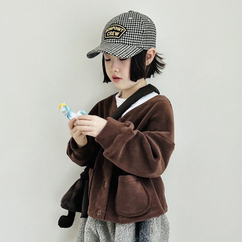 Coffee Polar Fleece Big Pocket Jacket/Winter Children's Clothing - เสื้อโค้ด - วัสดุอื่นๆ สีนำ้ตาล