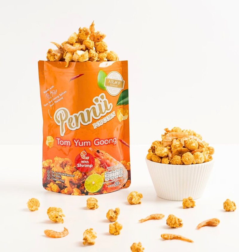 Pennii Premium 泰式冬陰功爆谷 30g (含蝦乾、辣椒乾) - 零食/點心 - 塑膠 橘色