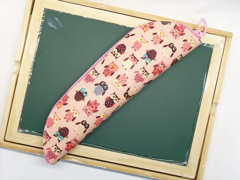 布手作りを再生します。カトラリーの袋を運ぶフクロウ（バージョンを上げます） - その他 - 防水素材 ピンク
