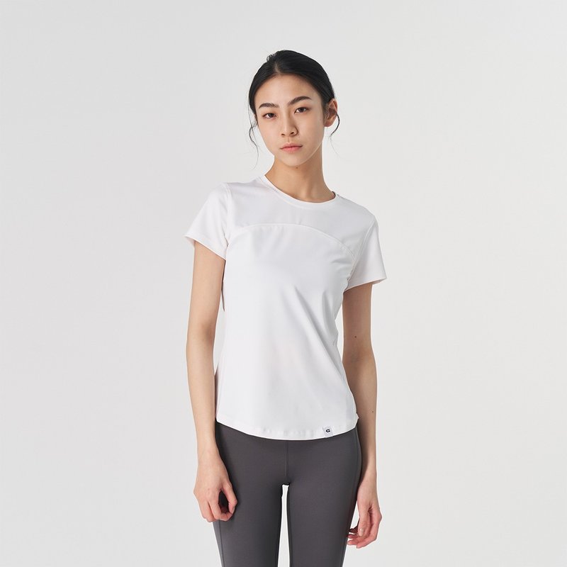 【GLADE.】Aspire UV Protection Training Tee (Ivory) - Women's Sportswear Tops - Polyester White