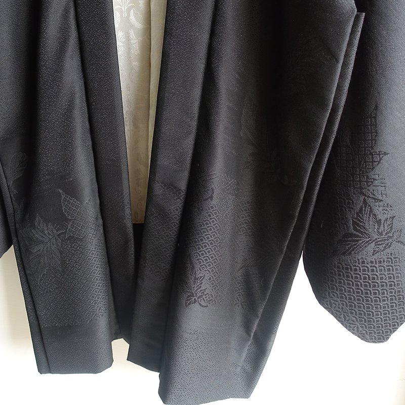 │Slowly│ Japanese antiques - light kimono long coat O25│ vintage. Vintage. Vintage. - Women's Casual & Functional Jackets - Polyester Black