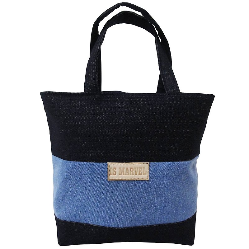 【Is Marvel】Two-color blue tannins package - Handbags & Totes - Cotton & Hemp Blue