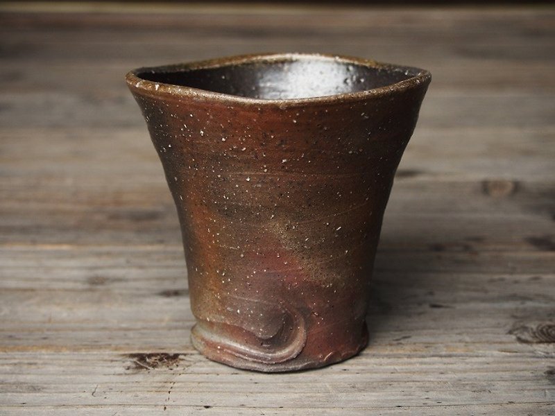 Bizen shochu fleas (large) [wave] _s1-013 - Pottery & Ceramics - Pottery Brown