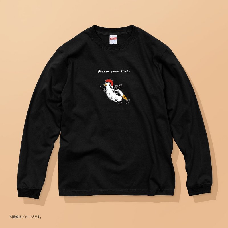 Dream come true. /安心のクオリティ/定番長袖コットンTシャツ - 女 T 恤 - 棉．麻 白色