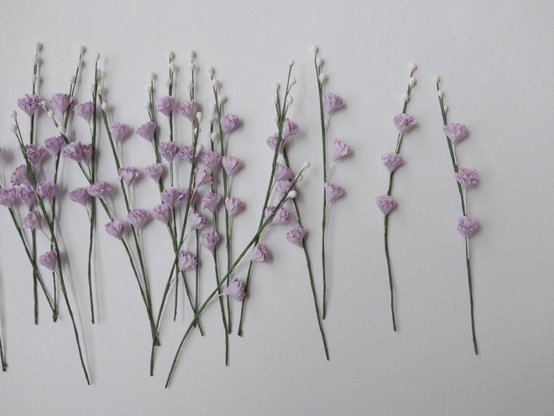 Paper Flower, DIY gypsophila supplies, pollen 20 brunches, 1.0 cm. purple color - 其他 - 紙 紫色