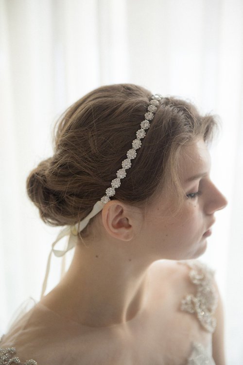 Dahlia Blanc 經典水晶新娘髮帶 頭飾 髮飾