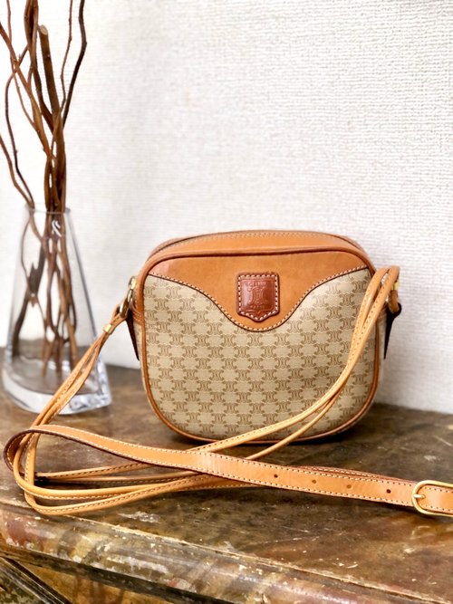 Directly shipped from Japan, brand name used packaging] CELINE Macadam  Brason Embossed PVC Leather Mini Boston Handbag Brown znft22 - Shop  solo-vintage Handbags & Totes - Pinkoi