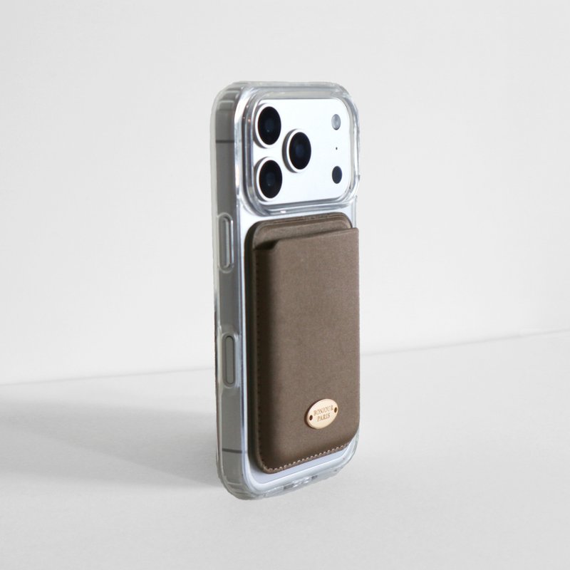 Seoul New Arrival (Magnetic Case + Card Holder) iPhone 17/16/15 The Little French Transparent Caramel Woolen Phone Case - เคส/ซองมือถือ - พลาสติก สีนำ้ตาล