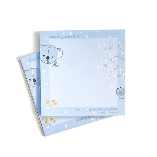 Sixtyeightcolors Cute Koala Notepad, Positive Affirmation Notepad, Cute Self-Care Notepad